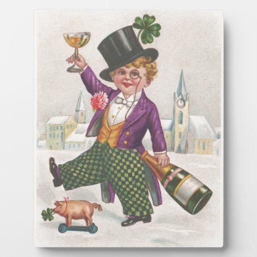 ヴィンテージSt patricks dayシャムロックシャンパン フォトプラーク (正面)