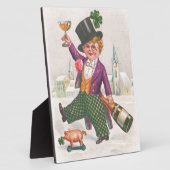 ヴィンテージSt patricks dayシャムロックシャンパン フォトプラーク (側面)