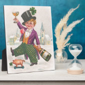 ヴィンテージSt patricks dayシャムロックシャンパン フォトプラーク (側面)