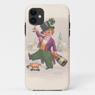 ヴィンテージSt patricks dayシャムロックシャンパン iPhone 11 ケース
