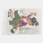 ヴィンテージSt patricks dayシャムロックシャンパーニュ キッチンタオル (横)