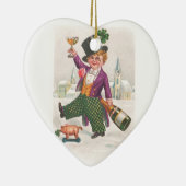 ヴィンテージSt patricks dayシャムロックシャンパーニュ セラミックオーナメント (右)