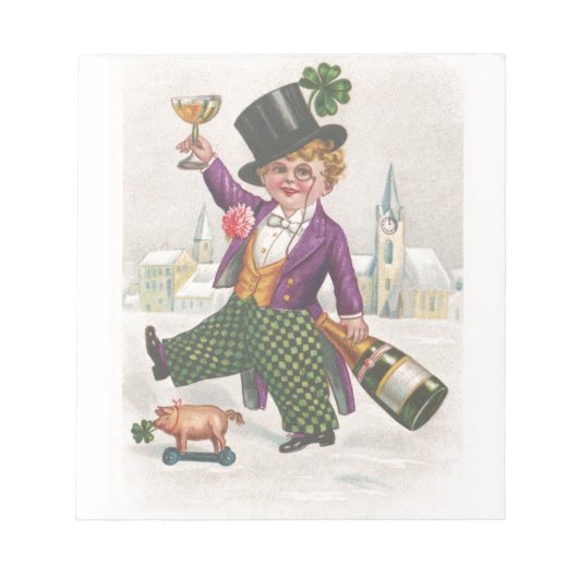 ヴィンテージSt patricks dayシャムロックシャンパーニュ ノートパッド (正面)