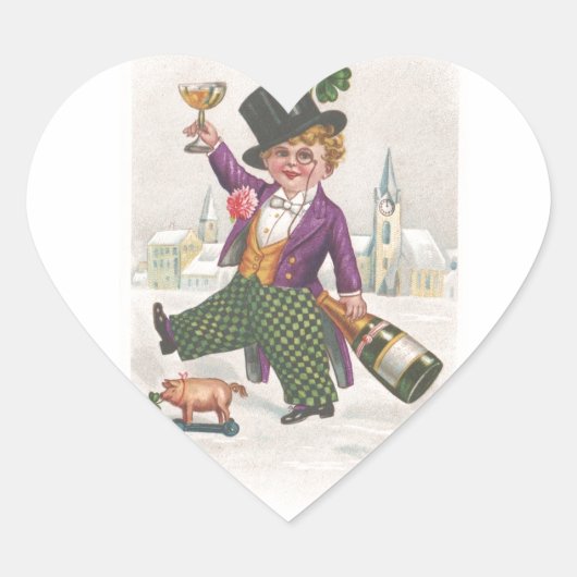 ヴィンテージSt patricks dayシャムロックシャンパーニュ ハートシール (正面)