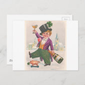 ヴィンテージSt patricks dayシャムロックシャンパーニュ ポストカード (正面/裏面)