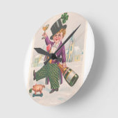 ヴィンテージSt patricks dayシャムロックシャンパーニュ ラウンド壁時計 (傾斜)