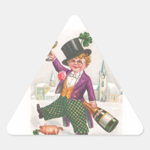 ヴィンテージSt patricks dayシャムロックシャンパーニュ 三角形シール