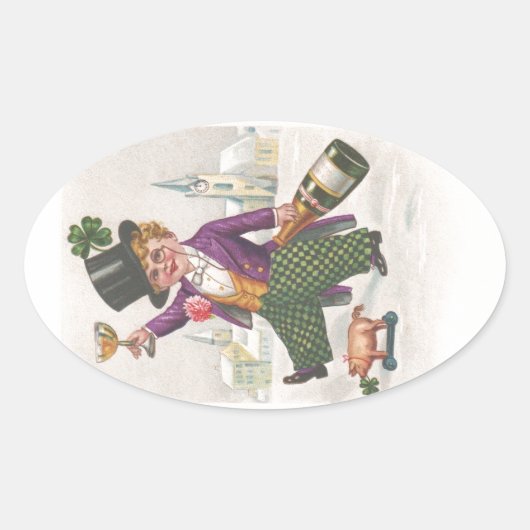 ヴィンテージSt patricks dayシャムロックシャンパーニュ 楕円形シール (正面)