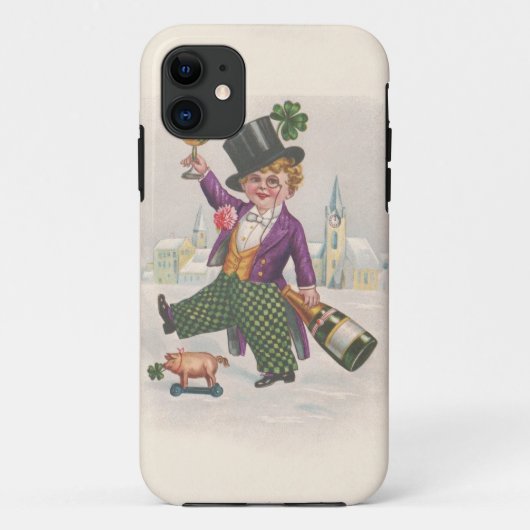 ヴィンテージSt patricks dayシャムロックシャンパーニュ Case-Mate iPhoneケース (裏面)