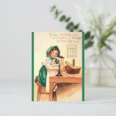 ヴィンテージSt patricks day電話 ポストカード (スタンド正面)