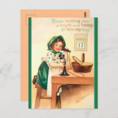 ヴィンテージSt patricks day電話 ポストカード (正面/裏面)