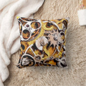 ヴィンテージSteampunkは地球の地図の蒸気のパンクを連動させます クッション (ブランケット)