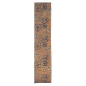 ヴィンテージSteampunkは壁紙を連動させます ショートテーブルランナー (正面)