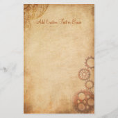 ヴィンテージSteampunkは羊皮紙の文房具の紙を連動させます 便箋 (正面)