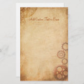 ヴィンテージSteampunkは羊皮紙の文房具の紙を連動させます 便箋 (正面/裏面)