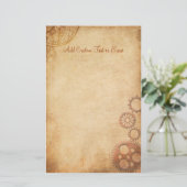 ヴィンテージSteampunkは羊皮紙の文房具の紙を連動させます 便箋 (スタンド正面)