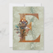 ヴィンテージSteampunkフローラレターEノートカード ノートカード (正面)