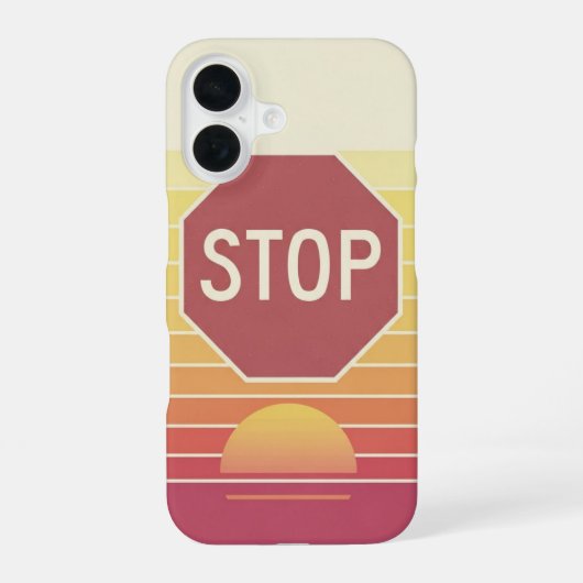 ヴィンテージSTOPサイン iPhone 16ケース (裏面)