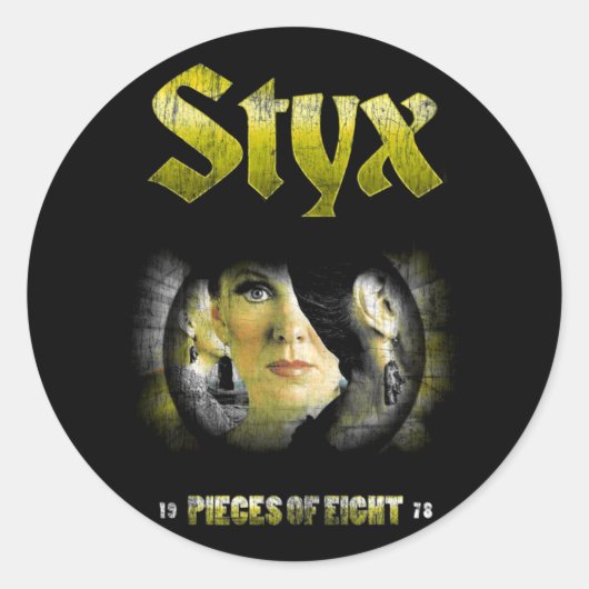 ヴィンテージSTYXバンド1978ミュージックセットアップ公式 ラウンドシール (正面)