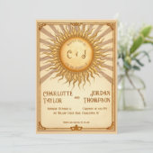 ヴィンテージSun結婚式招待状のWarm Tones 招待状 (スタンド正面)