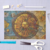 ヴィンテージSun Map Junk Journal Decompage 薄葉紙 (クラフト)