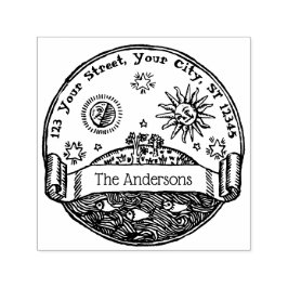 ヴィンテージSun Moon Stars海地球名アドレス セルフインキングスタンプ