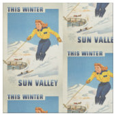 ヴィンテージSun Valley、アイダホのカスタマイズ可能な生地 ファブリック (クローズアップ)
