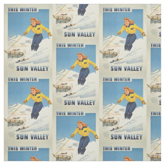 ヴィンテージSun Valley、アイダホのカスタマイズ可能な生地 ファブリック (見本)