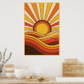 ヴィンテージSun Warm Tones 70s ポスター (キッチン)