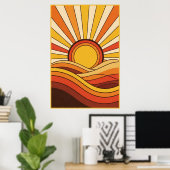 ヴィンテージSun Warm Tones 70s ポスター (ホームオフィス)