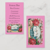 ヴィンテージSWANおよびバラの名刺テンプレート 名刺 (正面/裏面)