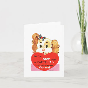 ヴィンテージTはトップス用のDoggie Valentine カード