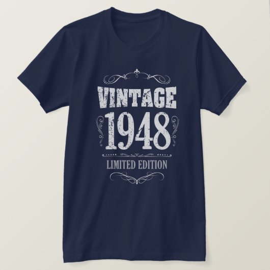 ヴィンテージTシャツを言う1948年のおもしろいな第70誕生日 Tシャツ (デザイン正面)