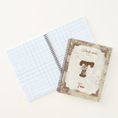 ヴィンテージTパーソナライズされた付きイニシャルマップ ノートブック (内部)