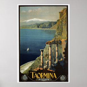 ヴィンテージTaorminaシチリアイタリアン旅行広告 ポスター