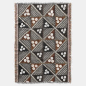 ヴィンテージTapa Tribal Pattern from Fiji スローブランケット (正面縦)