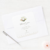 ヴィンテージTeacupフローラありがとう スクエアシール (封筒)