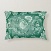 ヴィンテージTeleostei Shells and Fish by Ernst Haeckel アクセントクッション (正面)