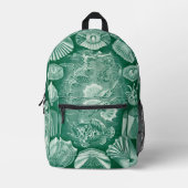 ヴィンテージTeleostei Shells and Fish by Ernst Haeckel プリントバックパック (正面)