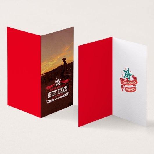 ヴィンテージTEXMASクリスマスカード (内部&外部)