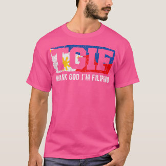 ヴィンテージTGIF神イ感謝していムフィリピーノ長袖 Tシャツ