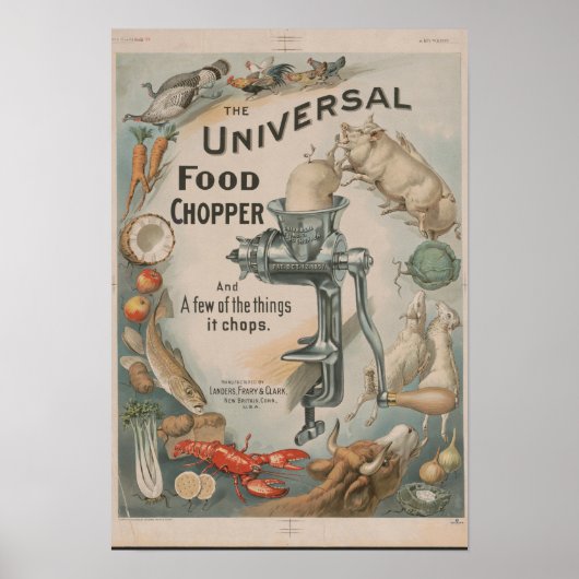 ヴィンテージTHE UNIVERSAL FOOD CHOPPER DECO POSTER ポスター (正面)