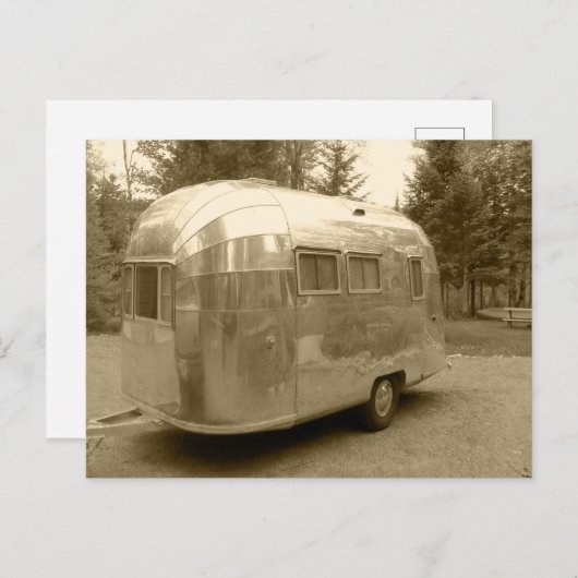 ヴィンテージTIN缶がトレーラーアルミをキャラベルとして移動 シーズンポストカード (正面/裏面)