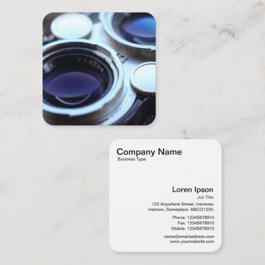 ヴィンテージTLRカメラ詳細 スクエア名刺 (正面/裏面)