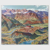 ヴィンテージTrientおよびBrentaのドロマイトのイタリアの地図 ラッピングペーパー (フラット)