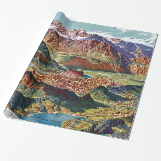 ヴィンテージTrientおよびBrentaのドロマイトのイタリアの地図 ラッピングペーパー (アンロールド)