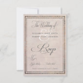 ヴィンテージTuscan Damask エレガント RSVPカード (裏面)