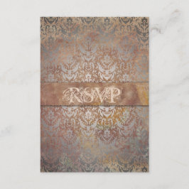 ヴィンテージTuscan Damask エレガント RSVPカード