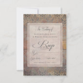 ヴィンテージTuscan Damask エレガント RSVPカード (裏面)