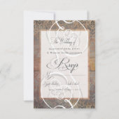 ヴィンテージTuscan Damask エレガント RSVPカード (裏面)